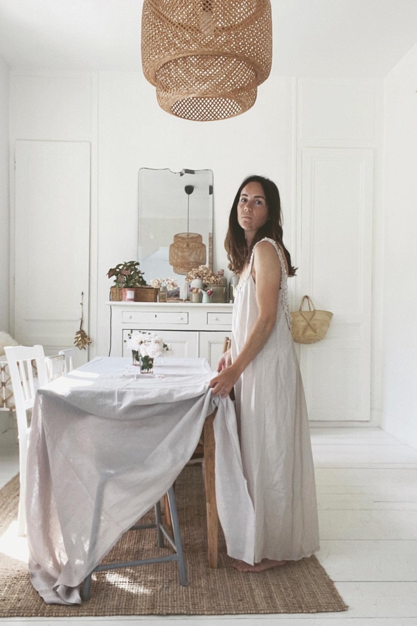 Linen tablecloth in Cream - Linanden