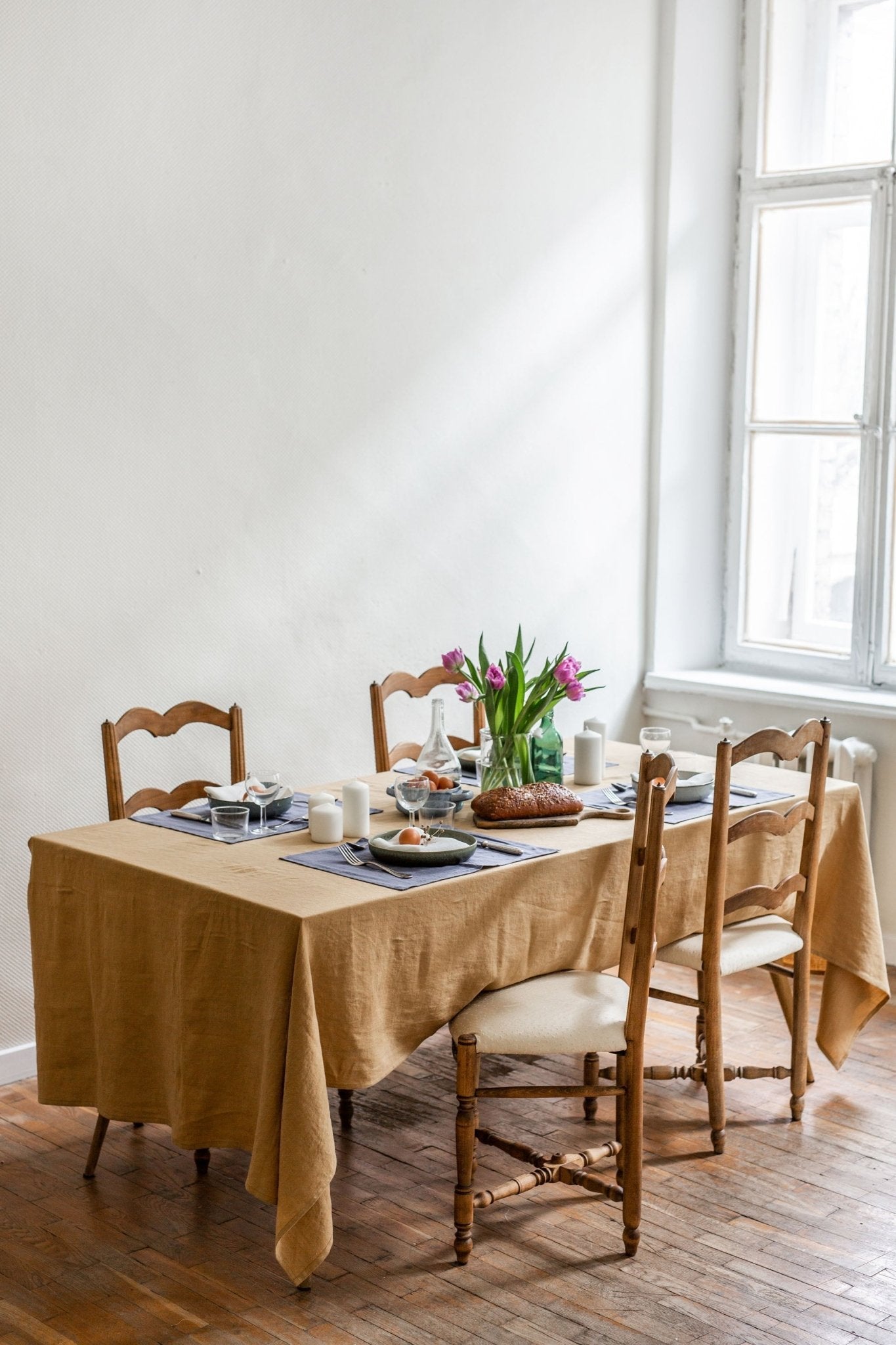 Linen tablecloth in Mustard - Linanden