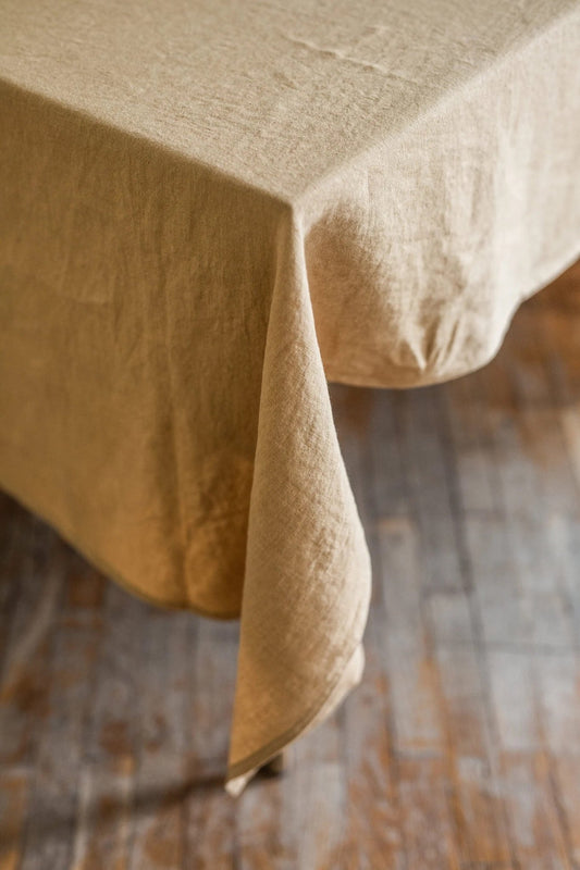 Linen tablecloth in Mustard - Linanden