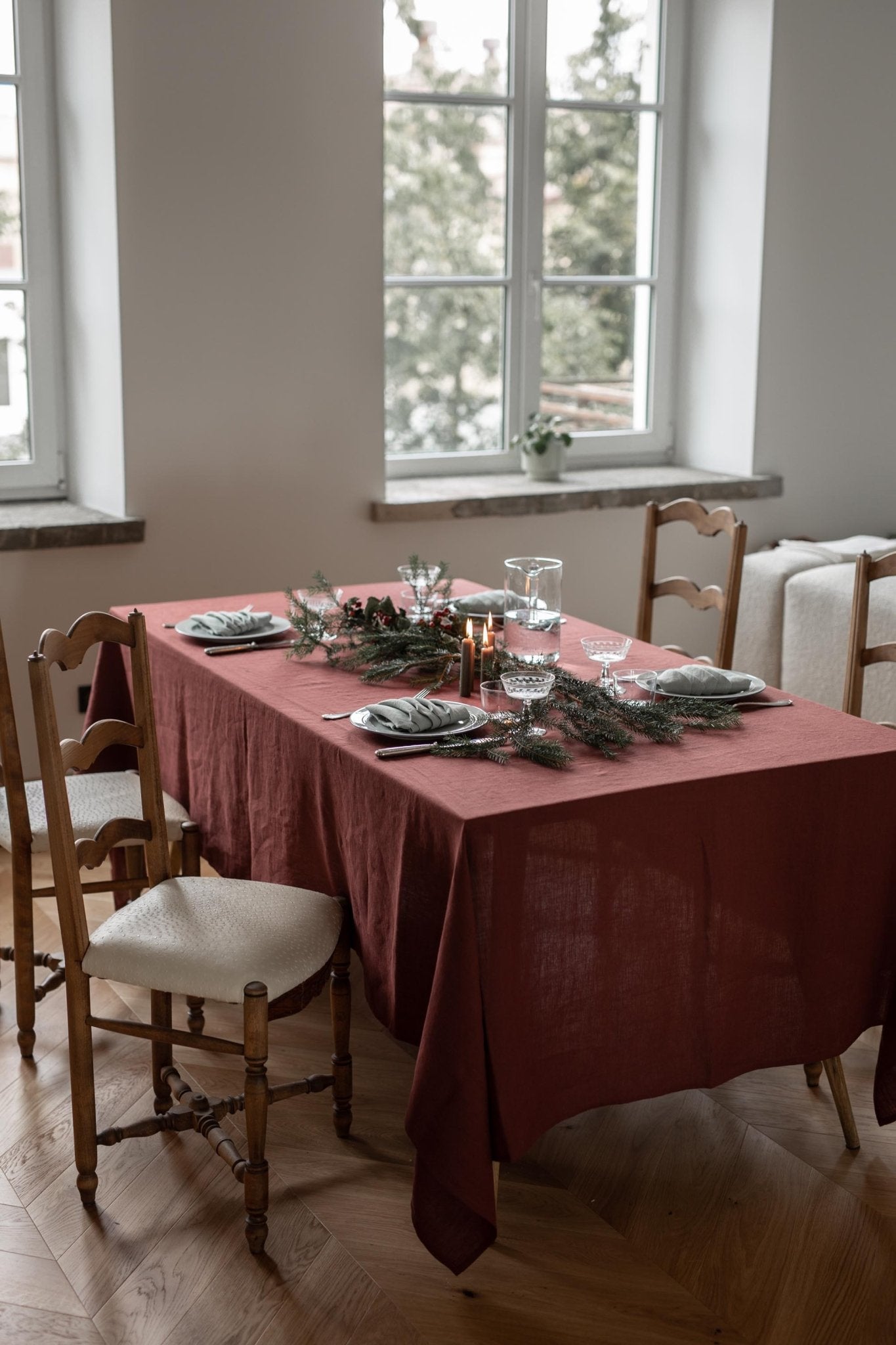 Linen tablecloth in Terracotta - Linanden