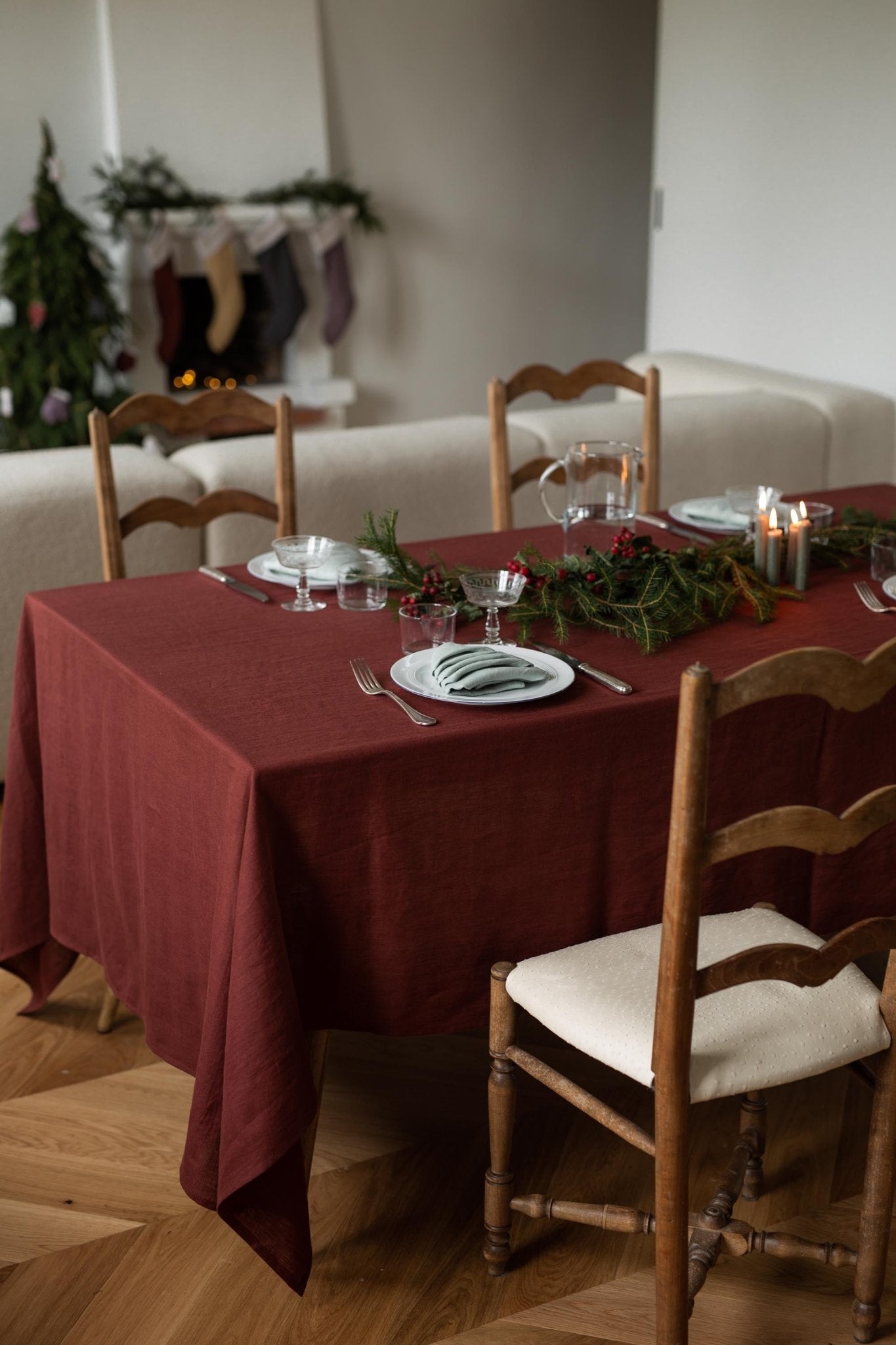 Linen tablecloth in Terracotta - Linanden