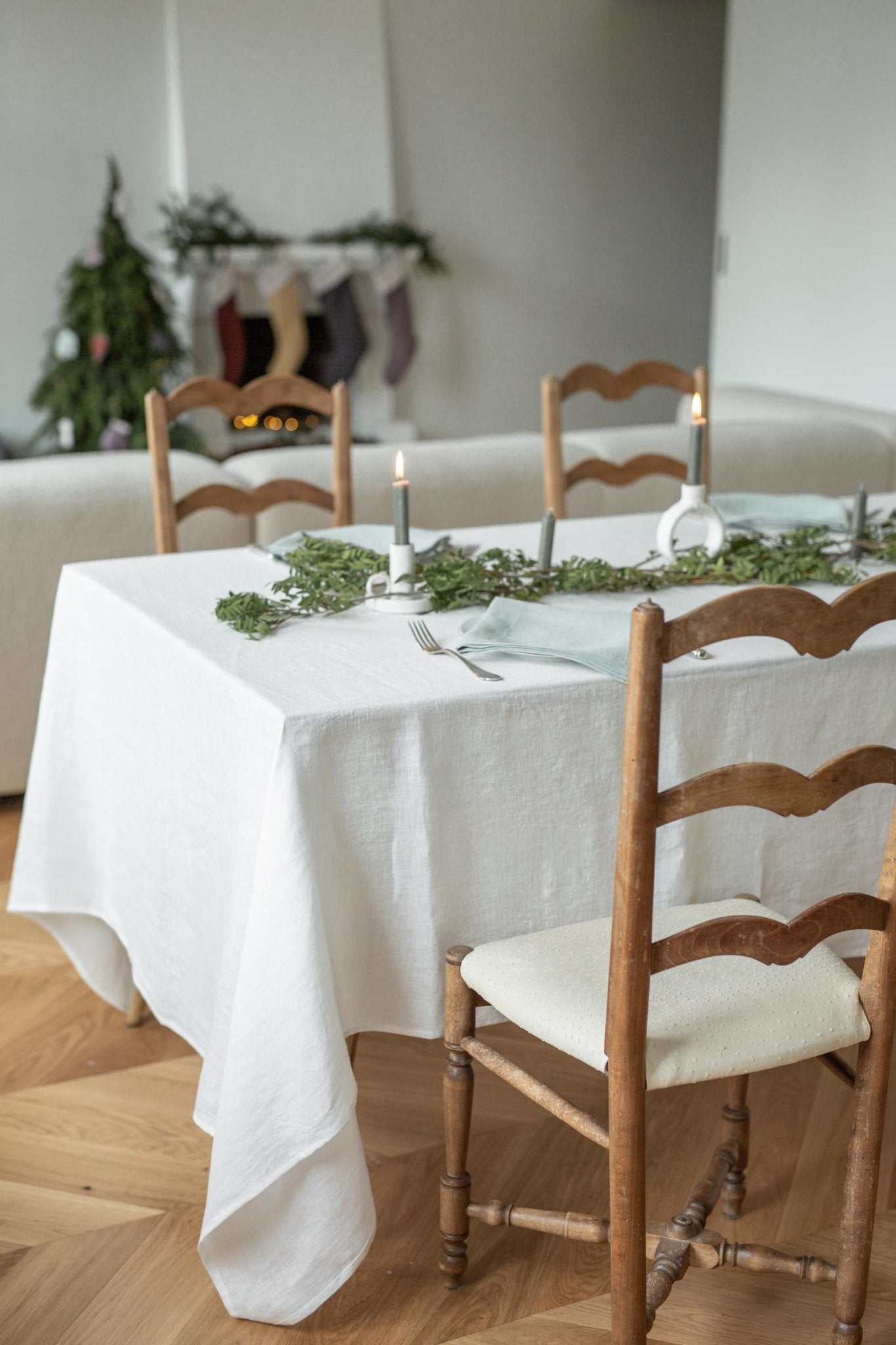 Linen tablecloth in White - Linanden