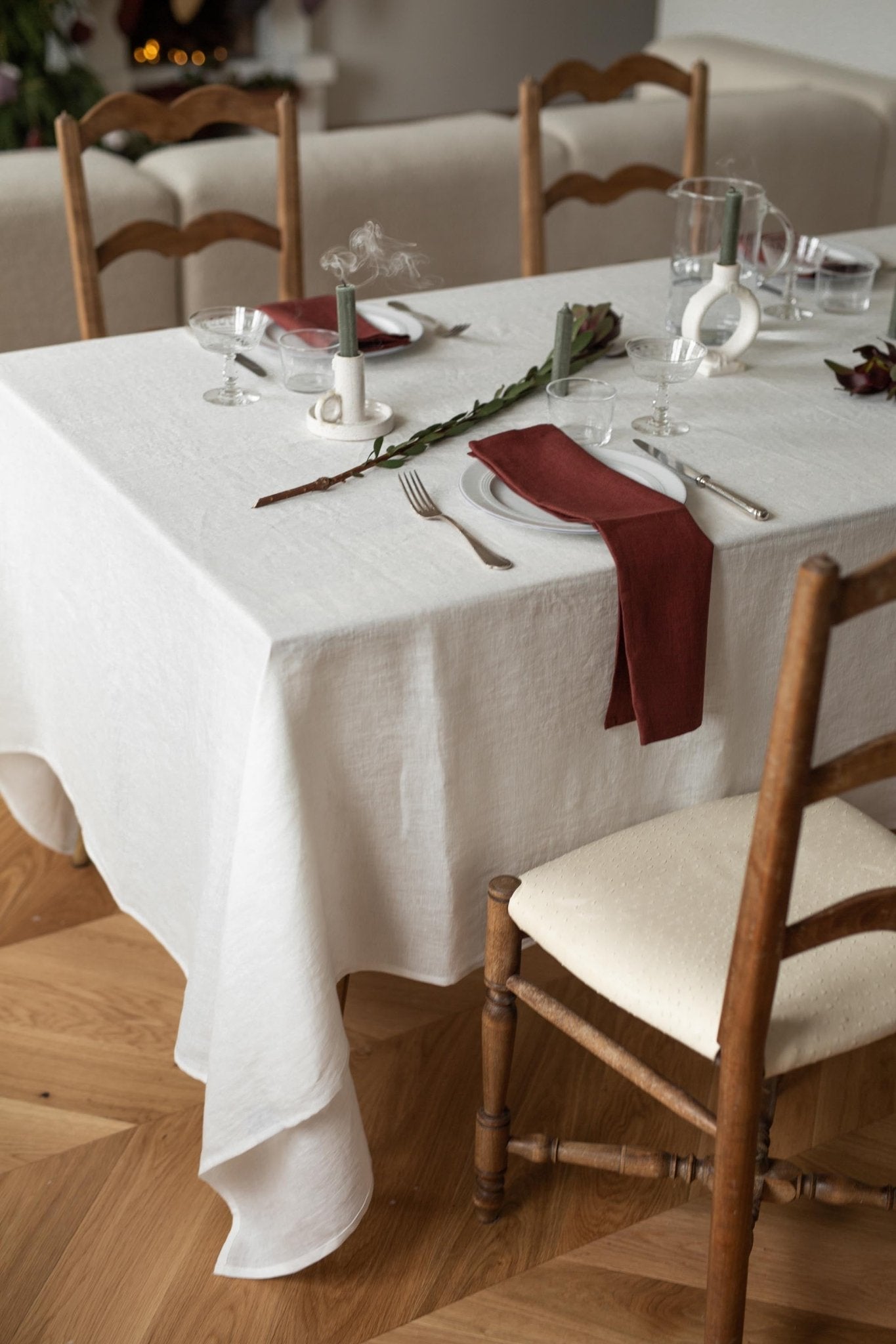 Linen tablecloth in White - Linanden