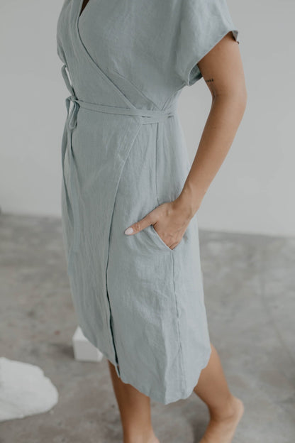 Linen wrap dress OLIVIA - Linanden