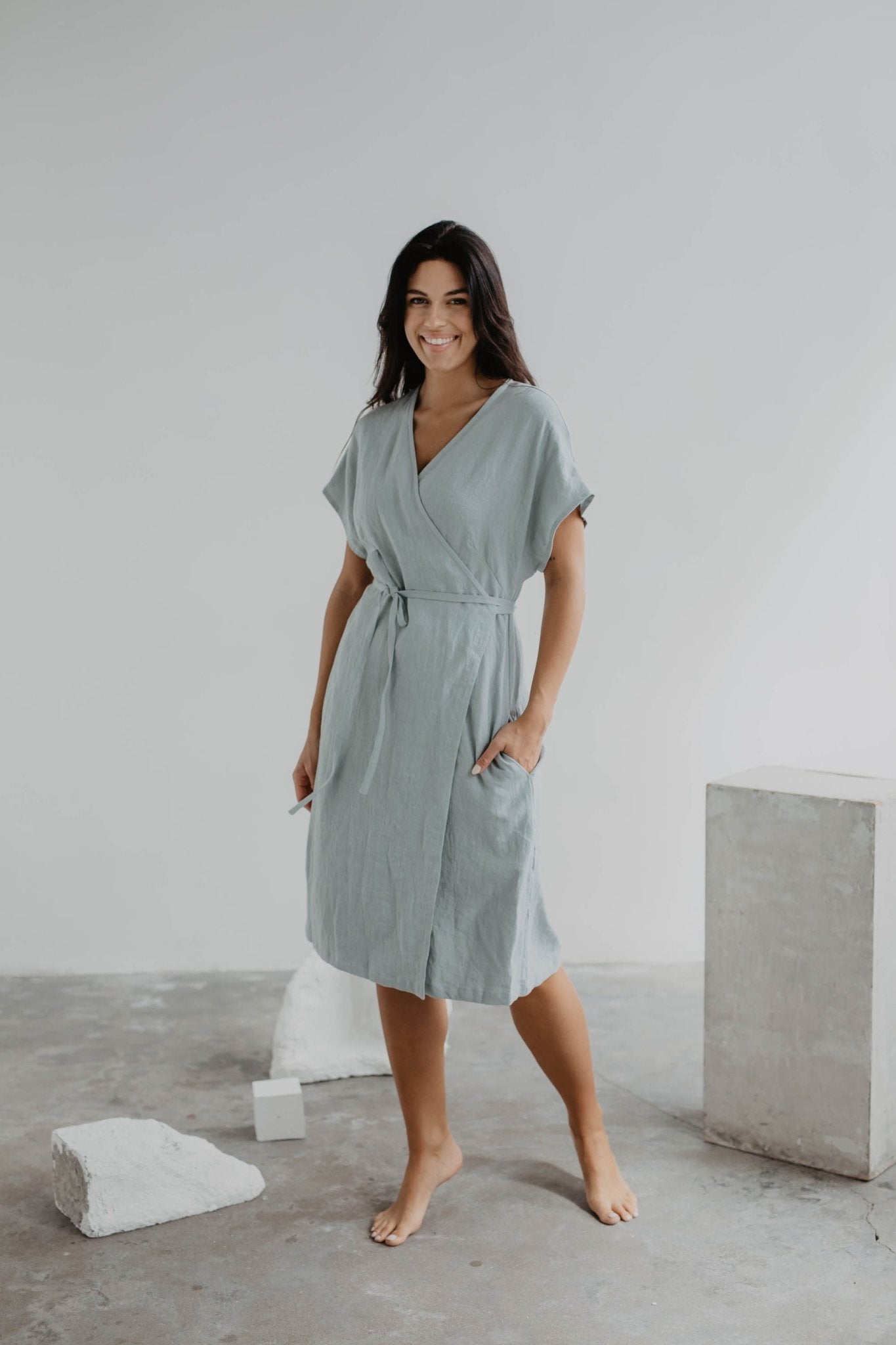 Linen wrap dress OLIVIA - Linanden