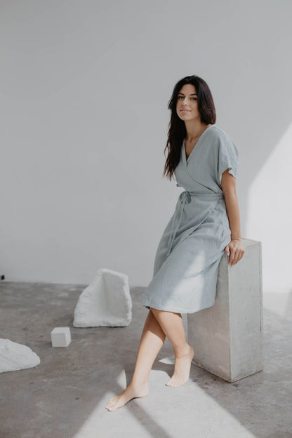 Linen wrap dress OLIVIA - Linanden