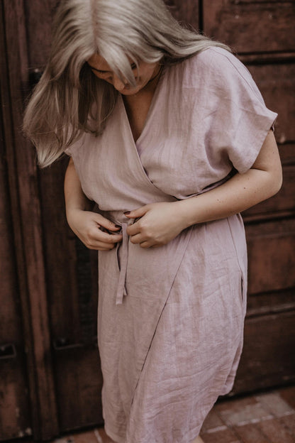 Linen wrap dress Rome - Linanden