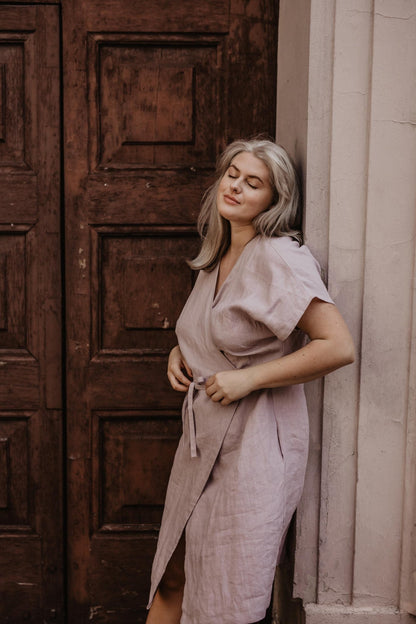 Linen wrap dress Rome - Linanden