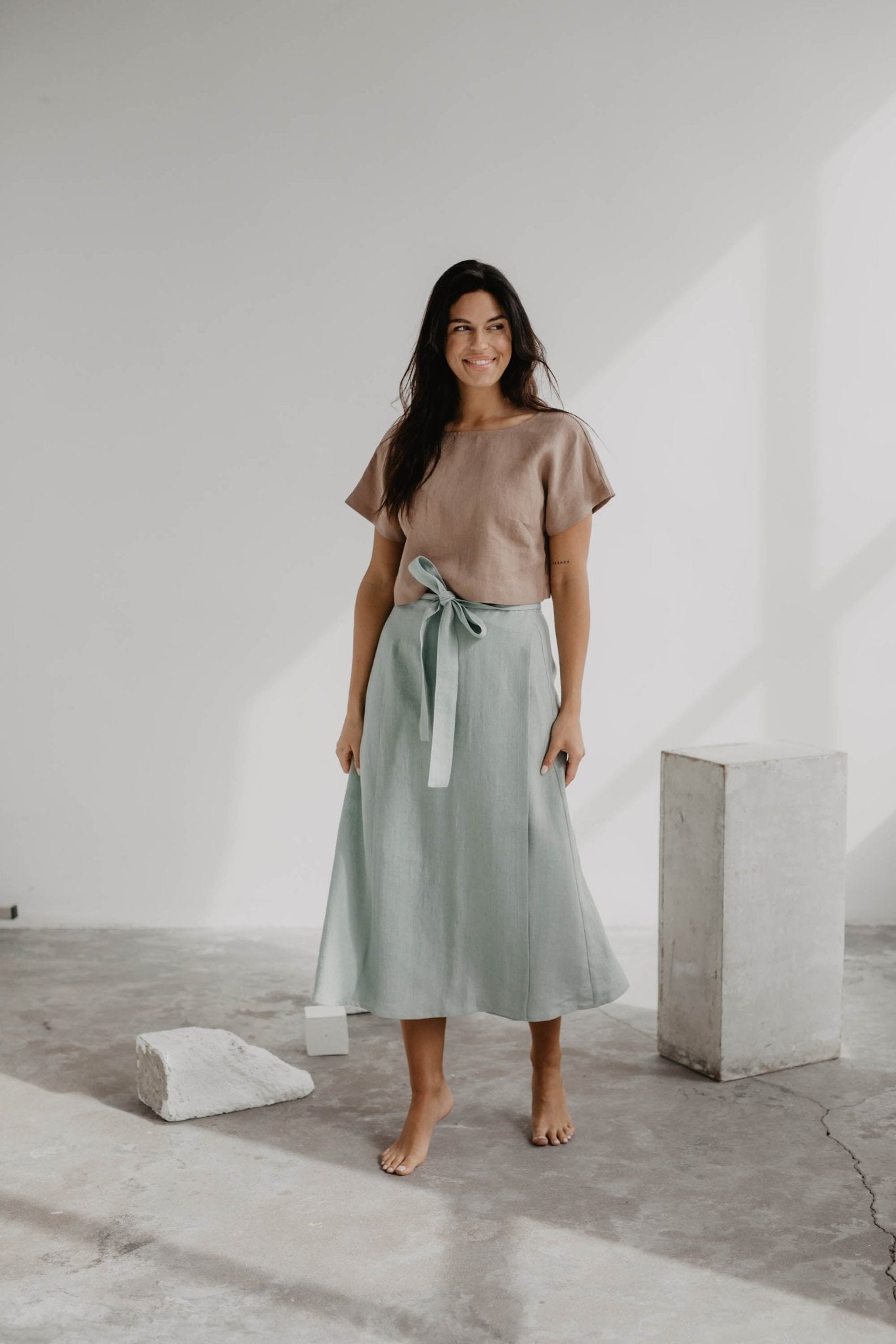 Linen wrap skirt IRIS - Linanden