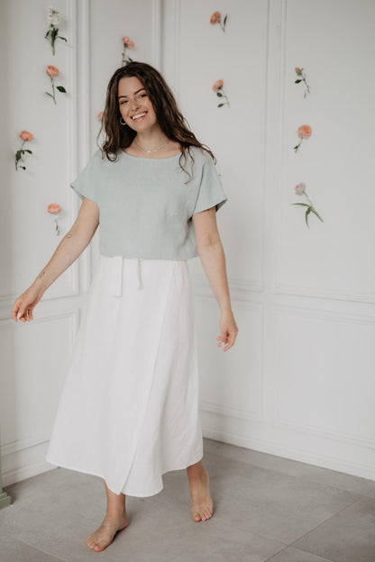 Linen wrap skirt IRIS - Linanden