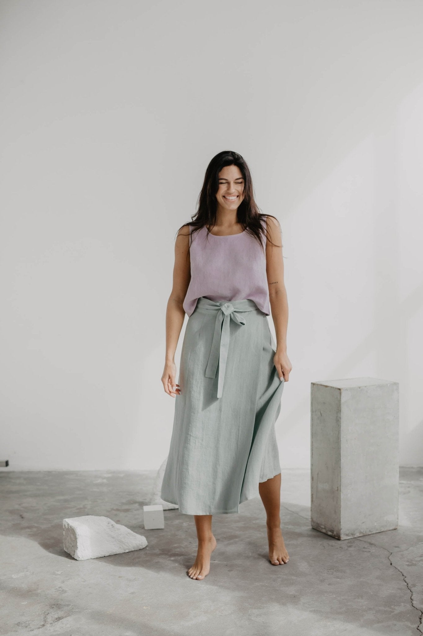 Linen wrap skirt IRIS - Linanden