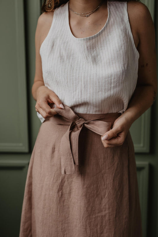 Linen wrap skirt IRIS - Linanden