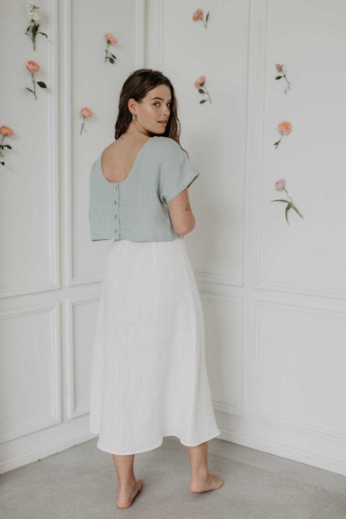 Linen wrap skirt IRIS - Linanden