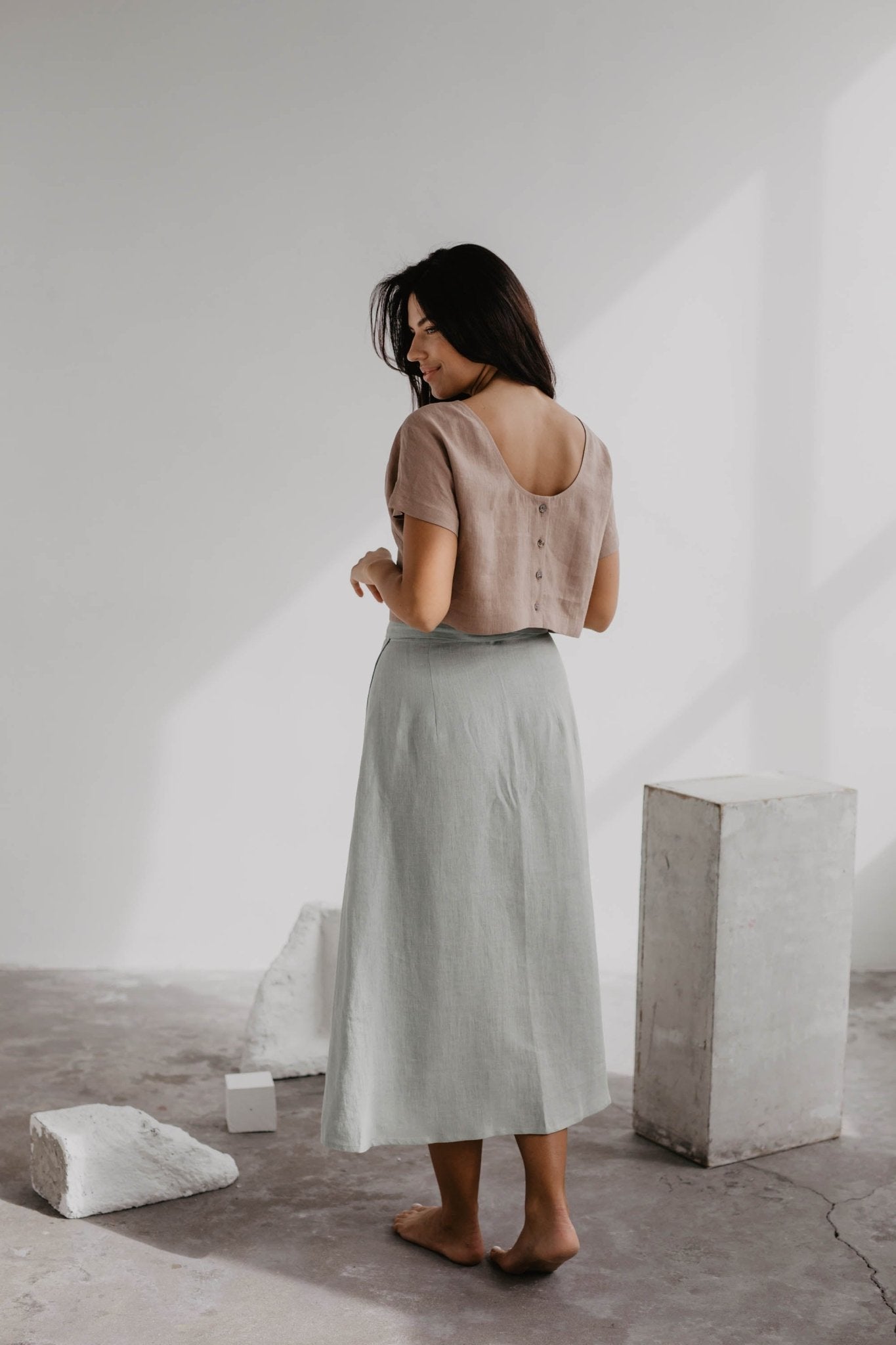 Linen wrap skirt IRIS - Linanden