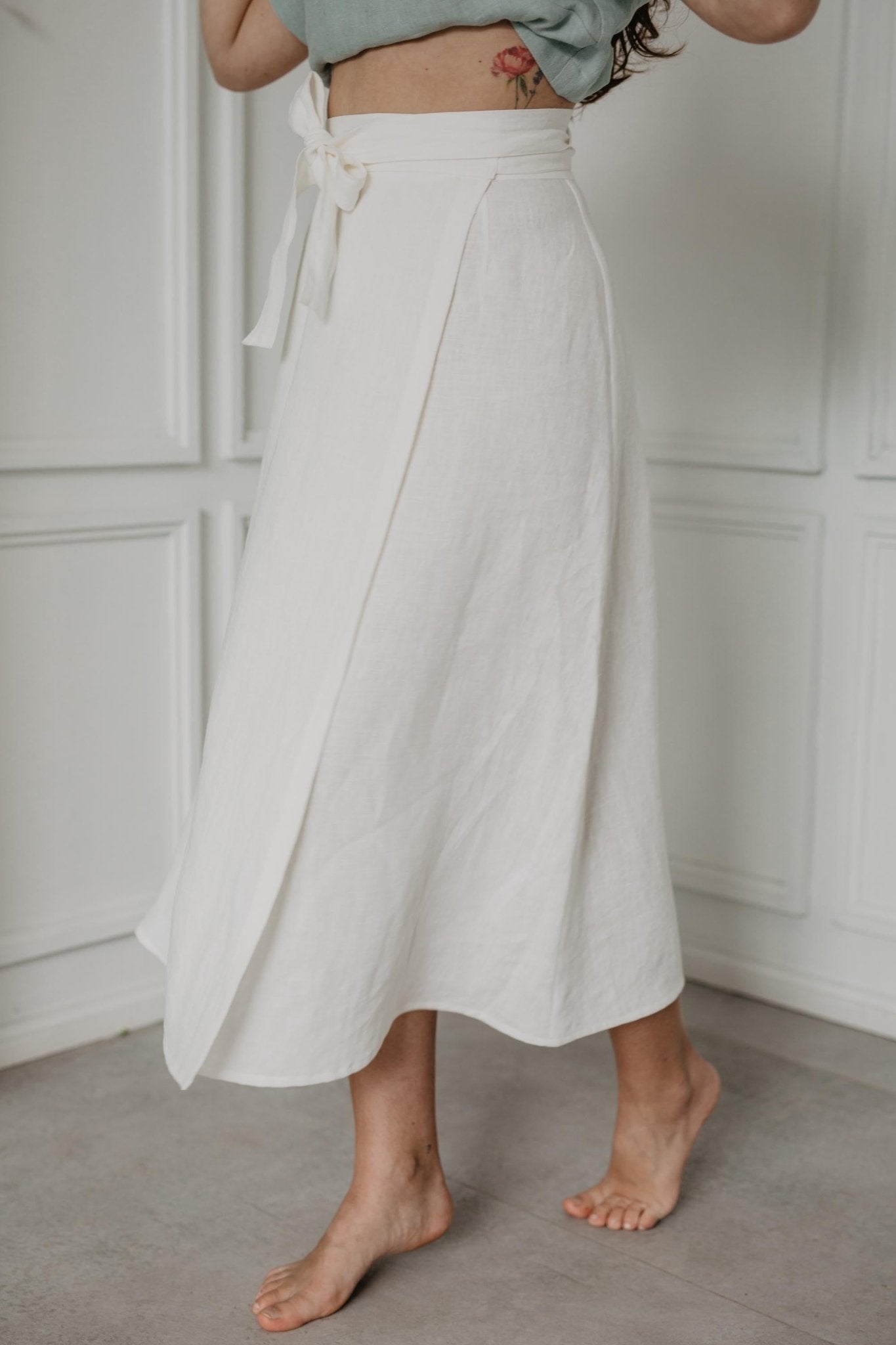 Linen wrap skirt IRIS - Linanden