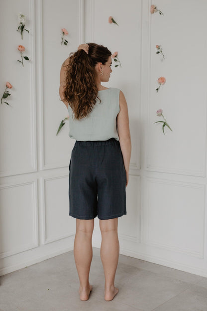 Long linen shorts MATILDA - Linanden