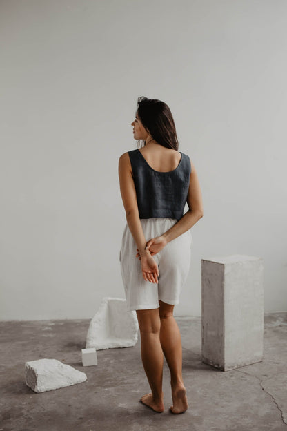 Mini linen crop top PIPPA - Linanden