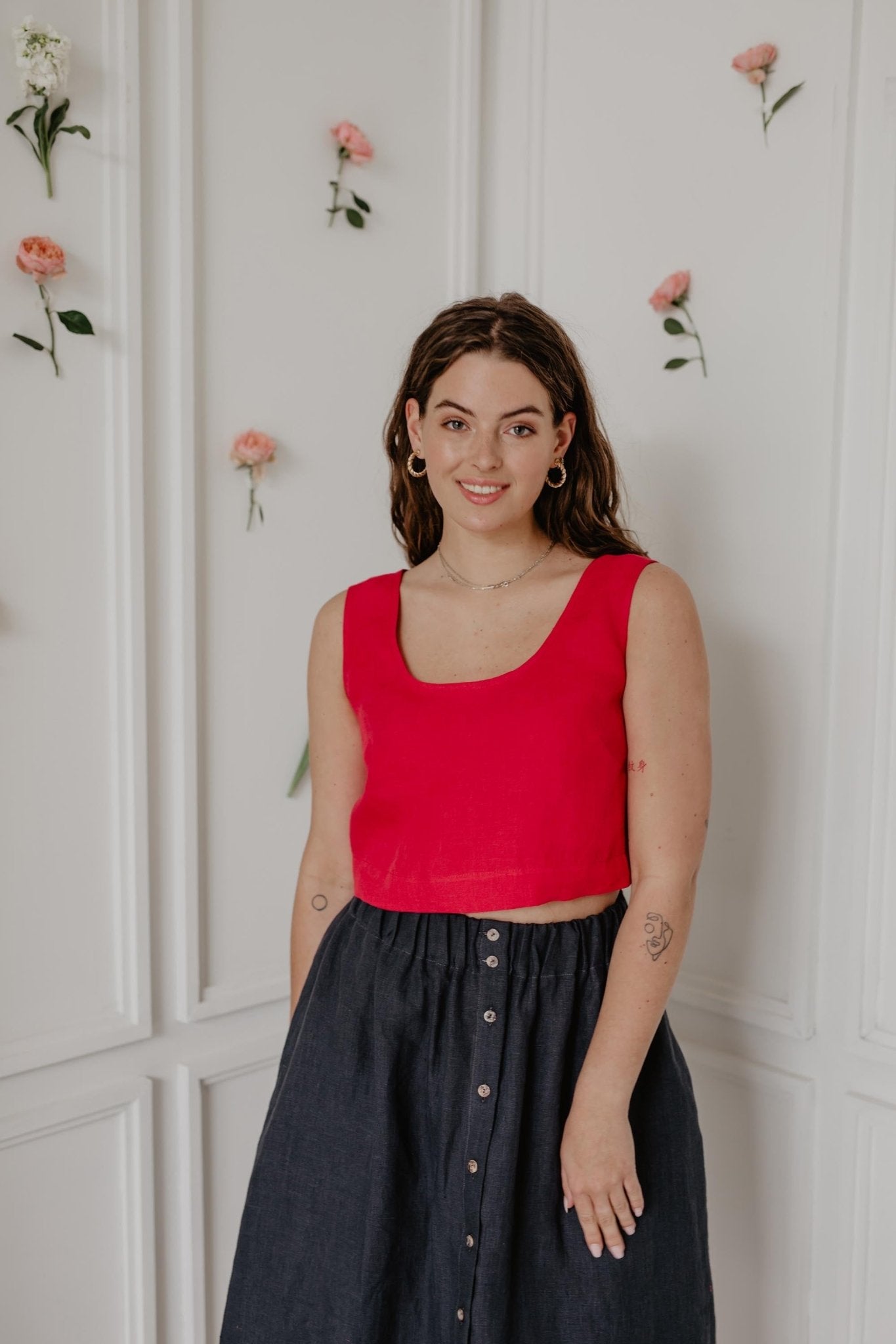 Mini linen crop top PIPPA - Linanden