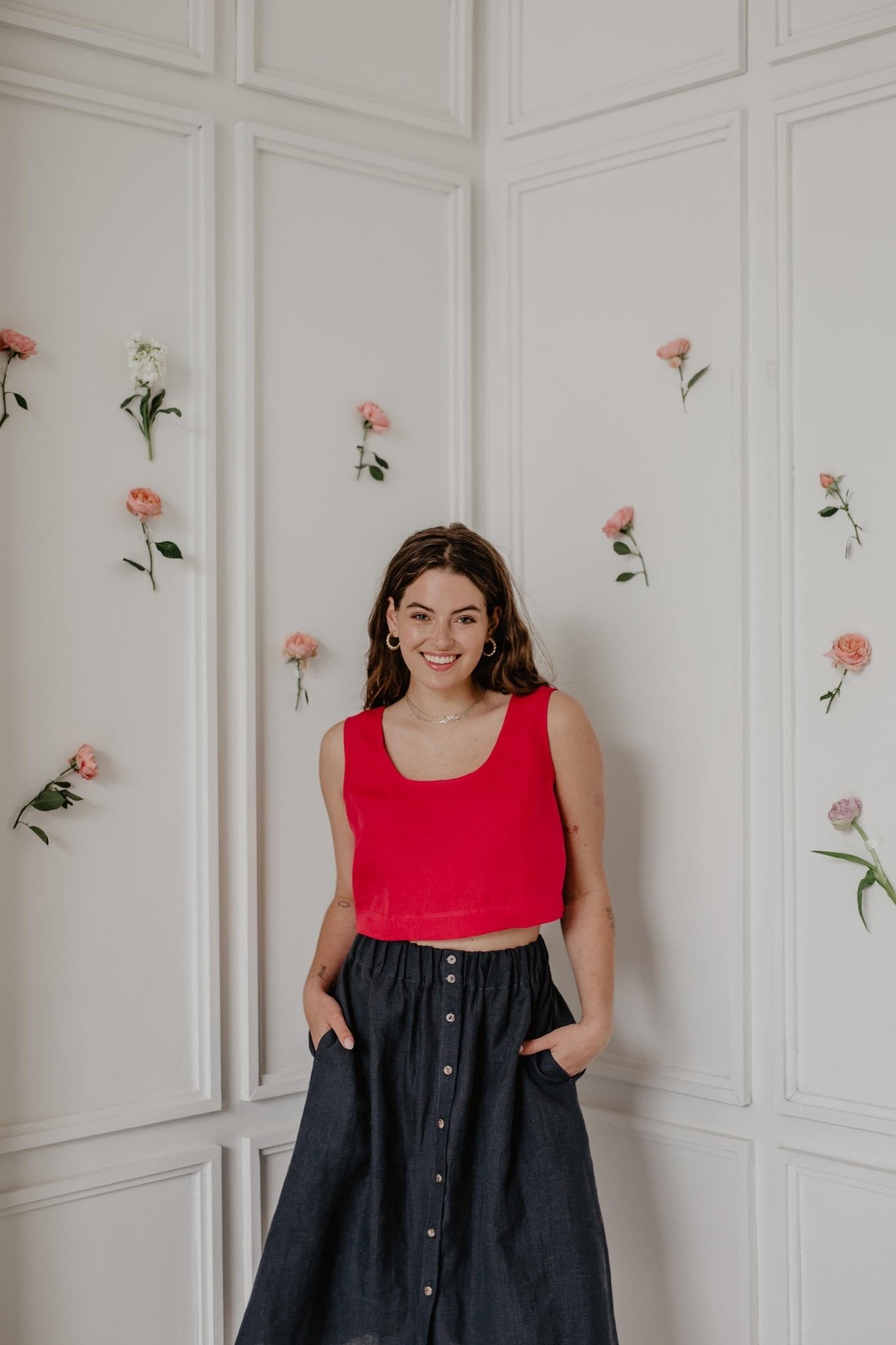 Mini linen crop top PIPPA - Linanden