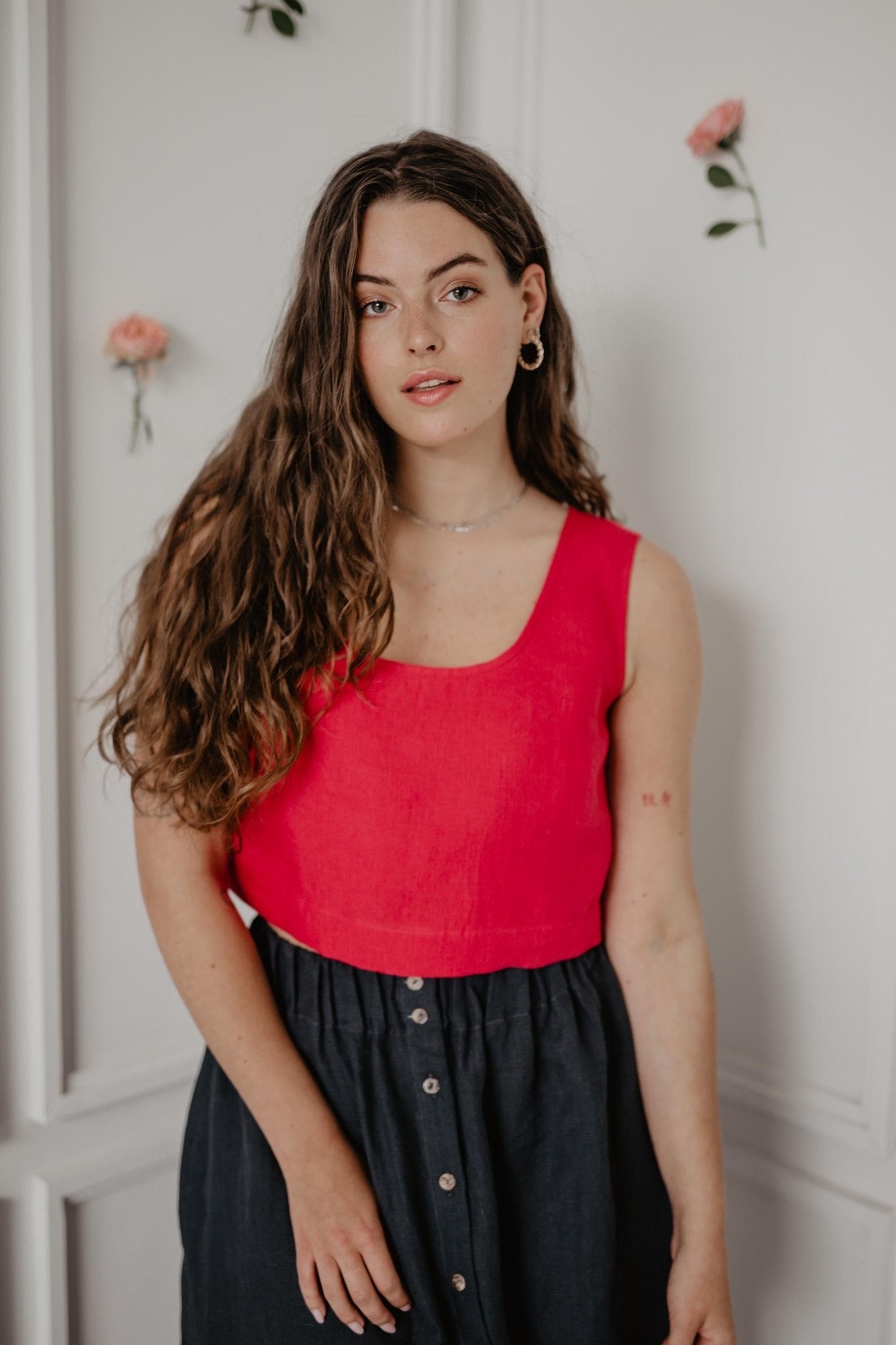 Mini linen crop top PIPPA - Linanden