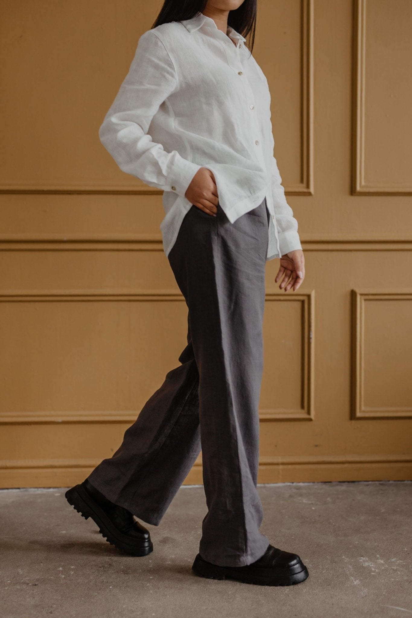 Oulu super long linen pants - Linanden