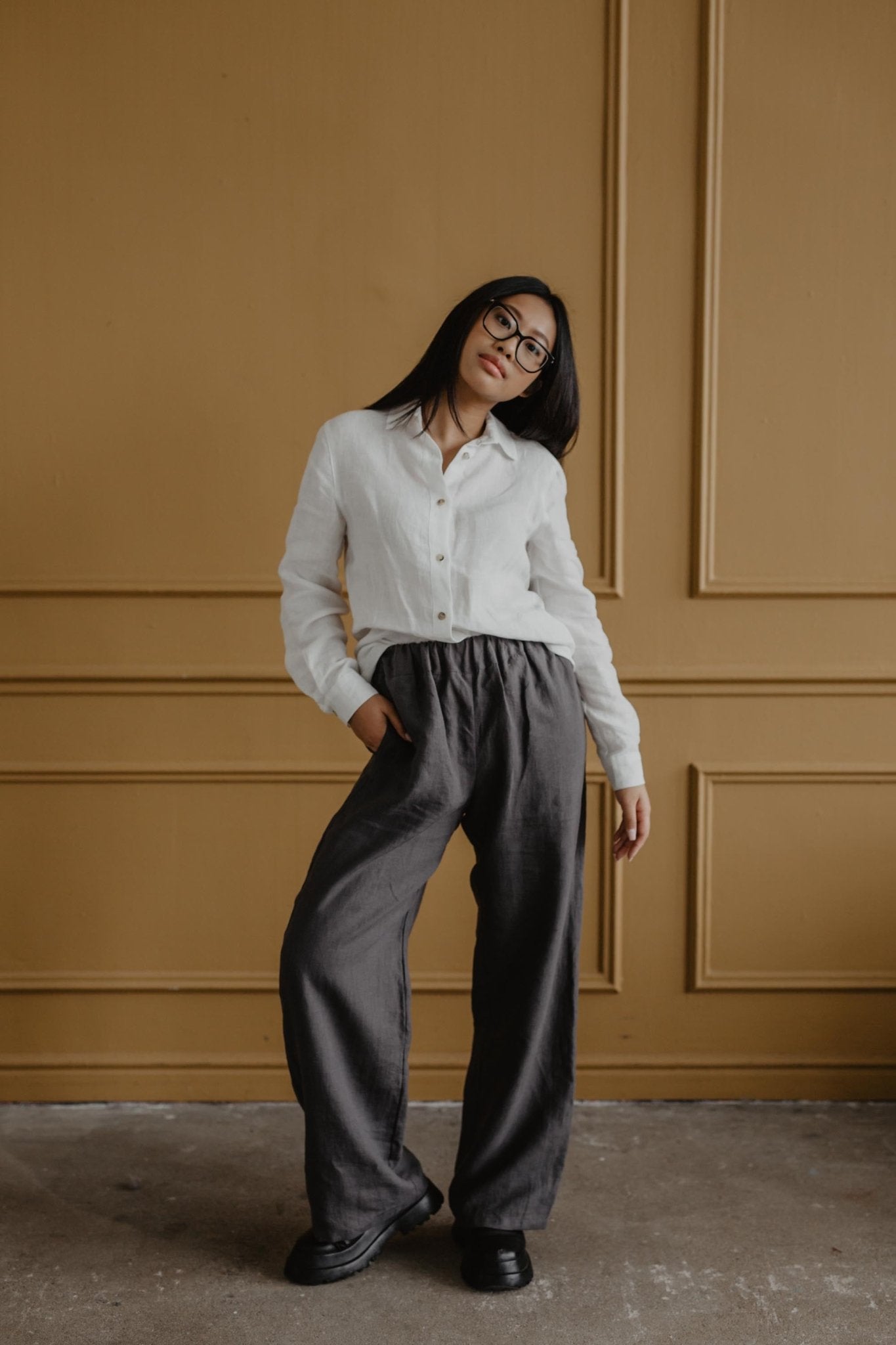 Oulu super long linen pants - Linanden