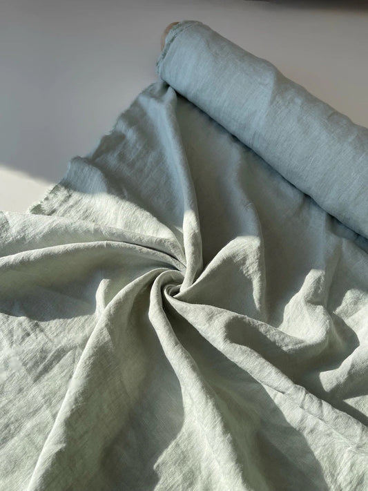 Sage Green 95" / 240 cm linen fabric - Linanden