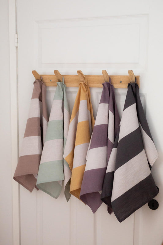Striped linen tea towel - Linanden