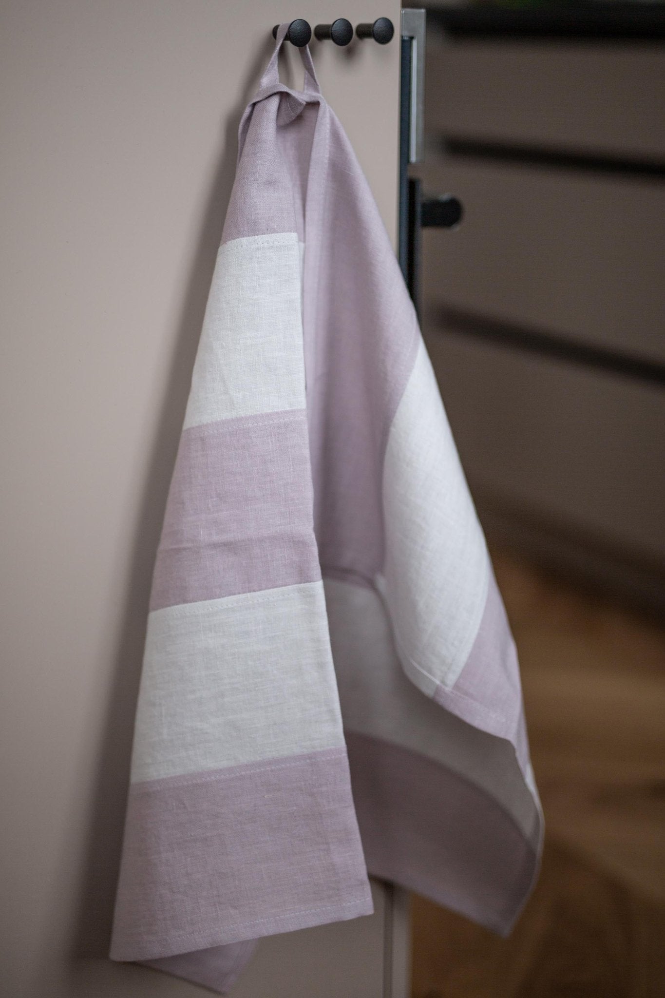 Striped linen tea towel - Linanden