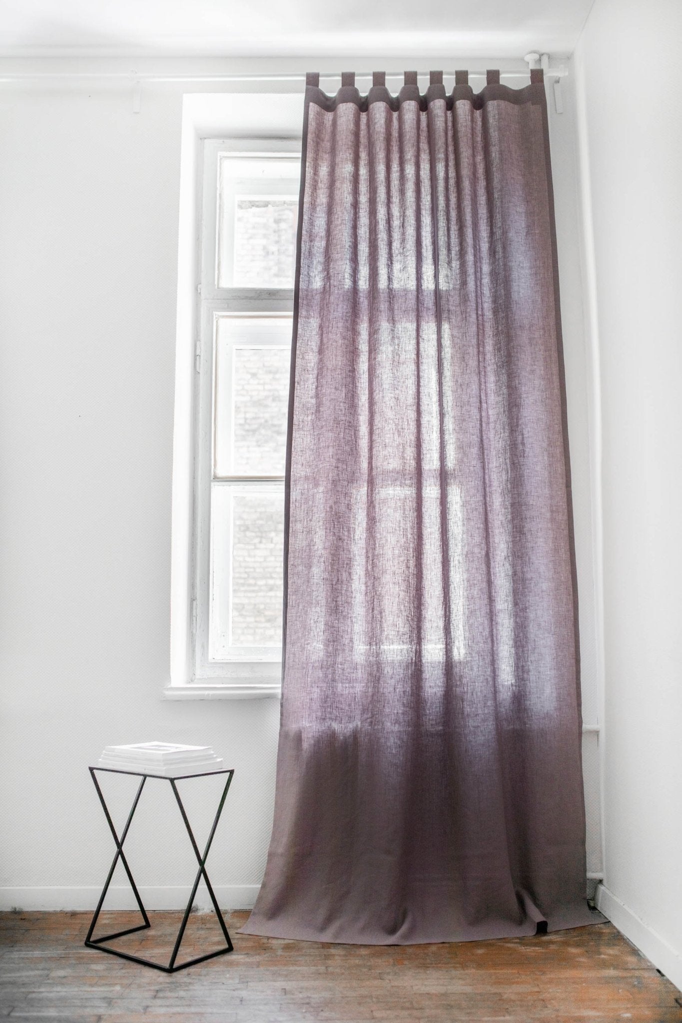 Tab top linen curtain - Linanden