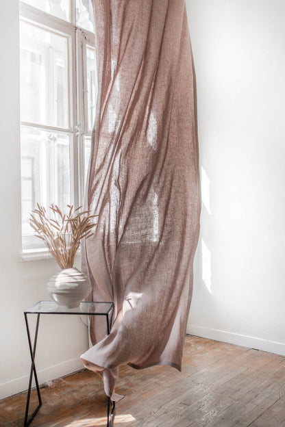 Tab top linen curtain - Linanden