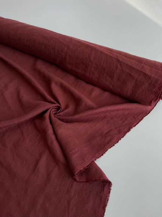 Terracotta 95" / 240 cm linen fabric - Linanden