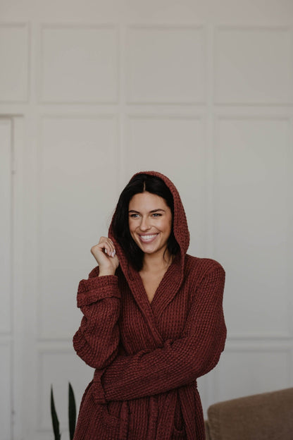 Waffle linen bathrobe Snuggle - Linanden