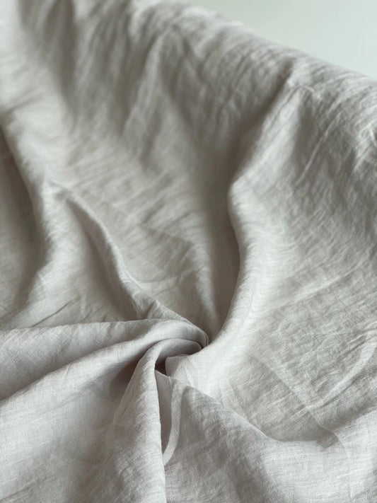 White 95" / 240 cm linen fabric - Linanden