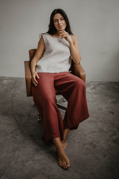 Wide linen pants ISABELLA - Linanden